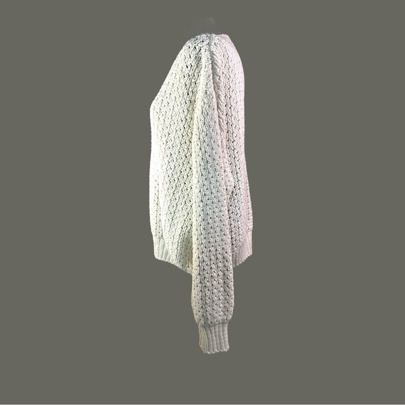 Woolrich Cream Cable Knit Crew Neck Sweater Size Large - Picture 4 of 6